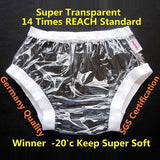 Free Shipping FUUBUU2207-transparent-L-1PCS ABDL Wide elastic pants adult diapers non disposable diaper plastic diaper pants