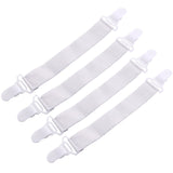 4Pcs/lot Bed Sheet Grippers Nonslip Blanket Mattress Cover Sofa Bed Fasteners Elastic Clip Holders (white)