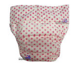 MINKY PINK SPOTS ADULT CLOTH NAPPY / DIAPER WITH REMOVABLE INSERT