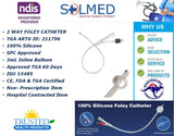 FOLEY CATHETER 10FR 33CM 100% SILICONE SPC APPROVED 3ml BALLOON PAEDIATRIC