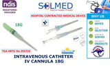 INTRAVENOUS CANNULA IV CATHETER 18G HEALTH CONTRACTED ITEM SEE ITEM DETAILS